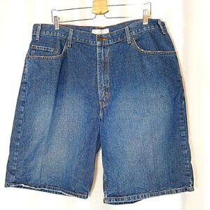 Levi Strauss Signature Mens Relaxed Fit Denim Shorts Blue Medium Wash Size 42